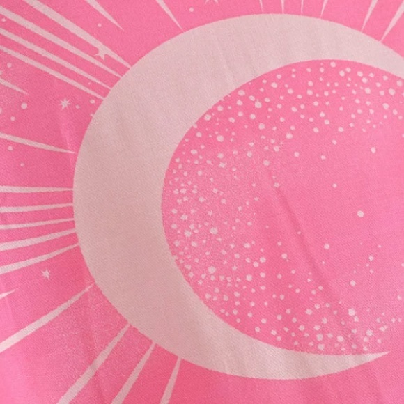 Fuchsia Pink Cosmic Galaxy Moon Boho Short Kimono Coverup Robe - Picture 10 of 10